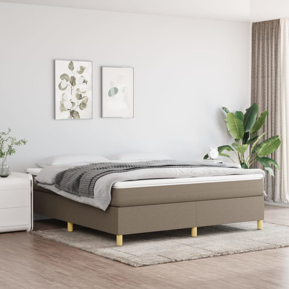 vidaXL Lit tapissier avec matelas Taupe 180x200 cm Tissu