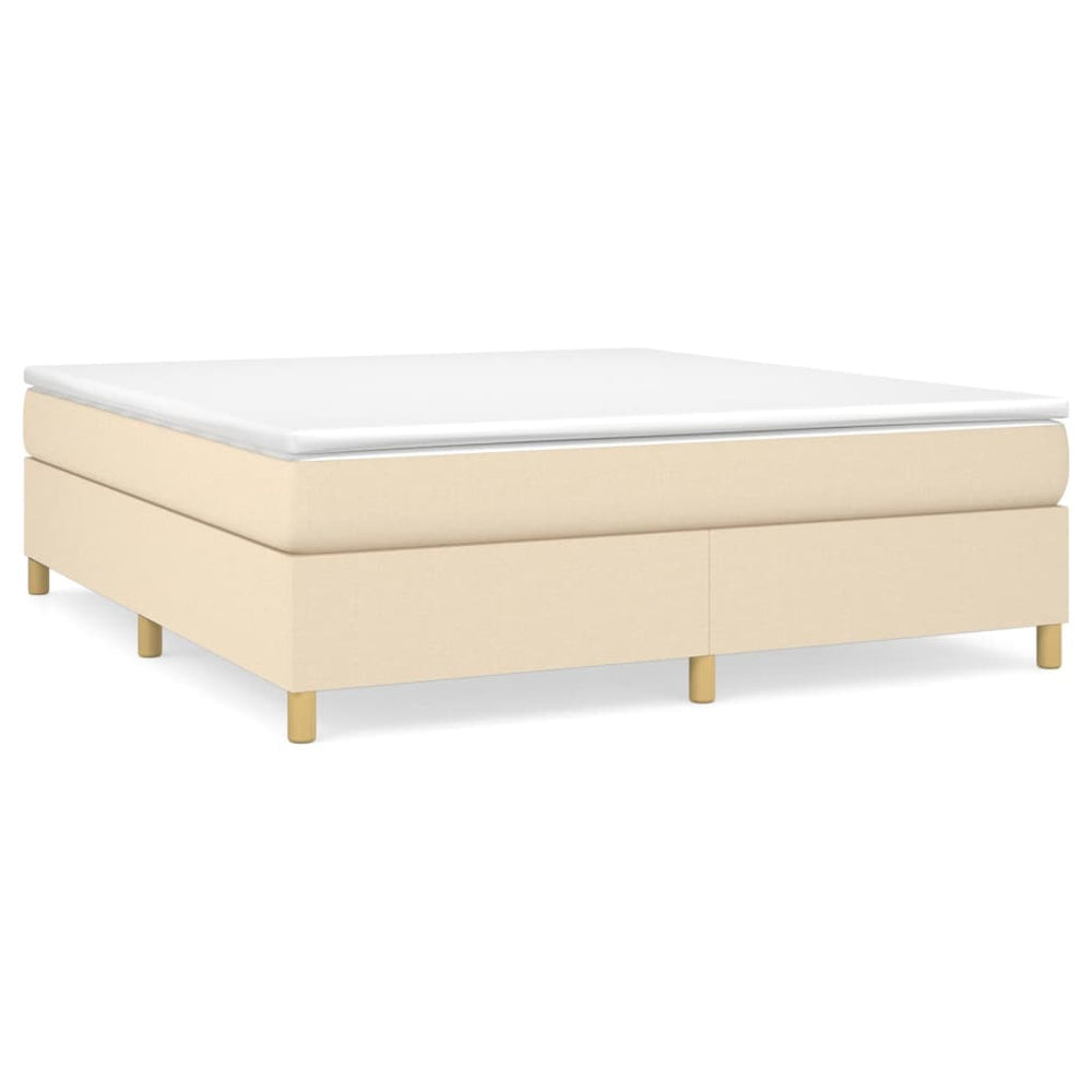 Lit coffre vidaXL avec matelas crème 180x200 cm Tissu