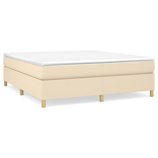 vidaXL Divan Bed with Mattress Cream 180x200 cm Fabric