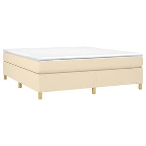 vidaXL Divan Bed with Mattress Cream 180x200 cm Fabric