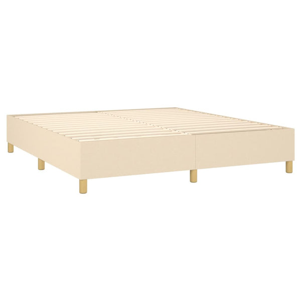 vidaXL Divan Bed with Mattress Cream 180x200 cm Fabric