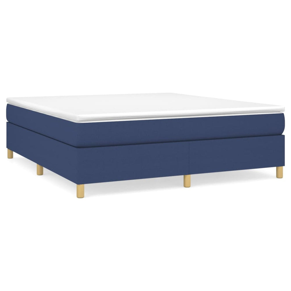 vidaXL Lit coffre avec matelas Bleu 180x200 cm Tissu