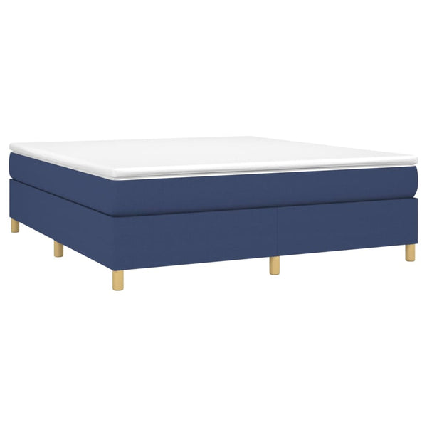 vidaXL Lit coffre avec matelas Bleu 180x200 cm Tissu
