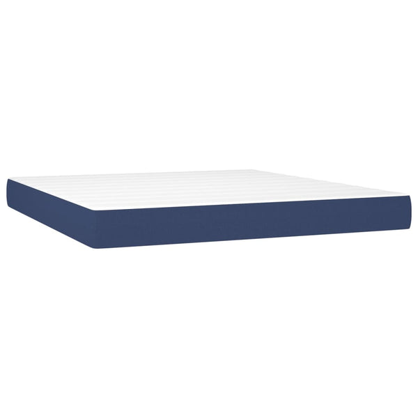 vidaXL Lit coffre avec matelas Bleu 180x200 cm Tissu