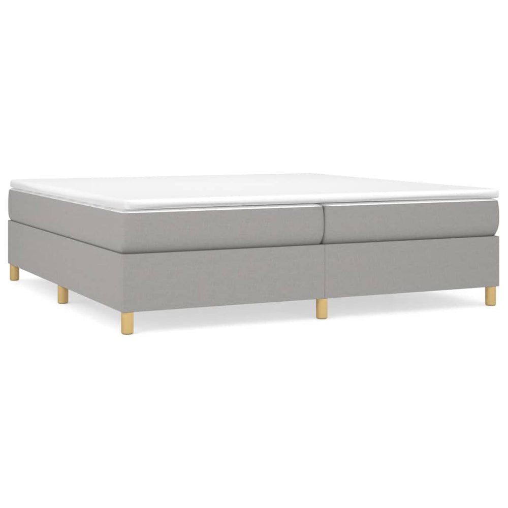 vidaXL Lit tapissier avec matelas Gris clair 200x200 cm Tissu