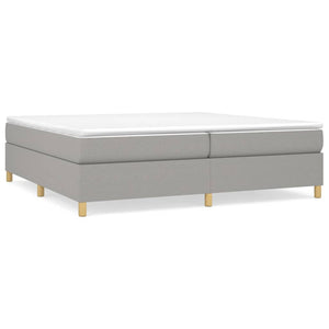 vidaXL Lit tapissier avec matelas Gris clair 200x200 cm Tissu