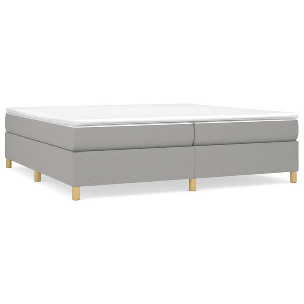 vidaXL Lit tapissier avec matelas Gris clair 200x200 cm Tissu
