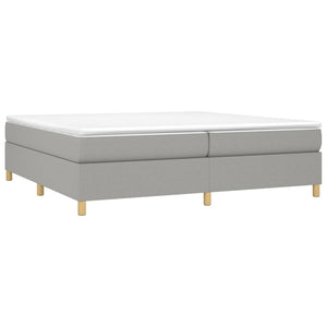 vidaXL Lit tapissier avec matelas Gris clair 200x200 cm Tissu