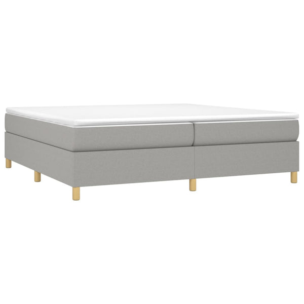 vidaXL Lit tapissier avec matelas Gris clair 200x200 cm Tissu