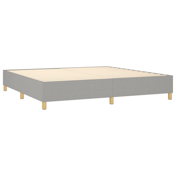 vidaXL Lit tapissier avec matelas Gris clair 200x200 cm Tissu