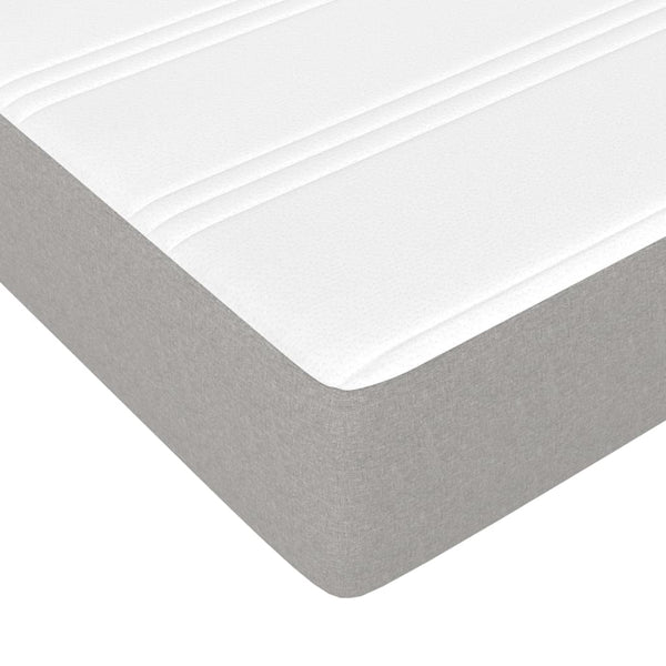 vidaXL Lit tapissier avec matelas Gris clair 200x200 cm Tissu