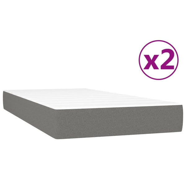 vidaXL Lit coffre avec matelas Gris foncé 200x200 cm Tissu