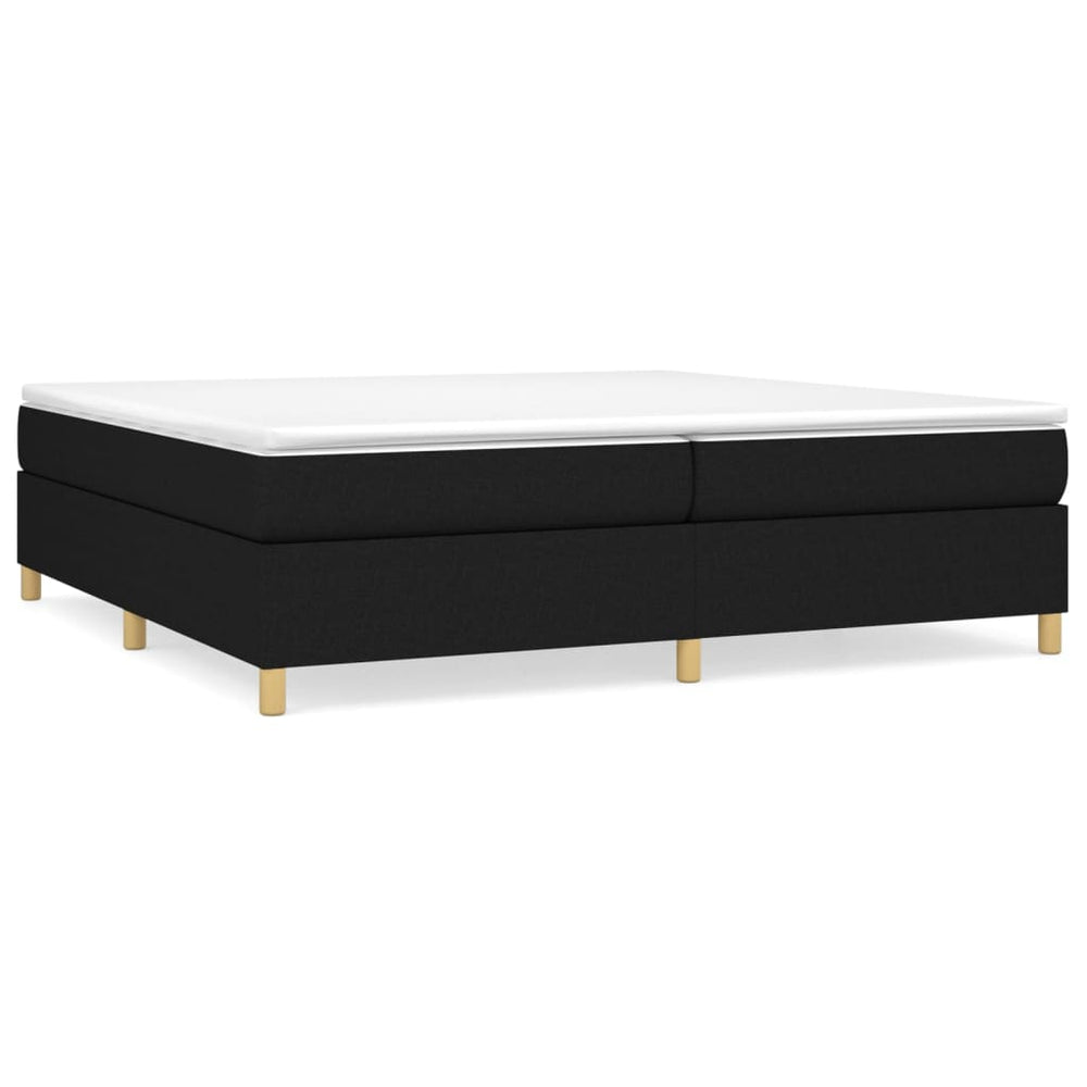 vidaXL Lit tapissier avec matelas Noir 200x200 cm Tissu