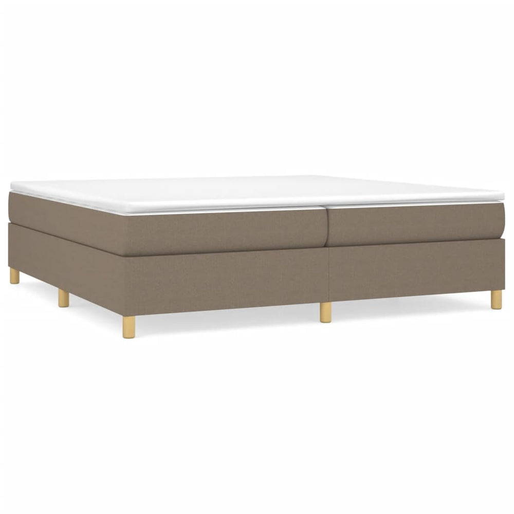 vidaXL Lit tapissier avec matelas Taupe 200x200 cm Tissu