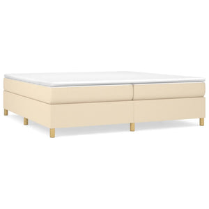 vidaXL Lit tapissier avec matelas crème 200x200 cm tissu