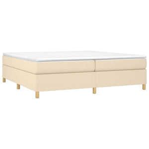 vidaXL Lit tapissier avec matelas crème 200x200 cm tissu
