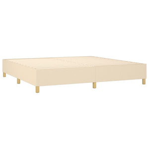 vidaXL Lit tapissier avec matelas crème 200x200 cm tissu