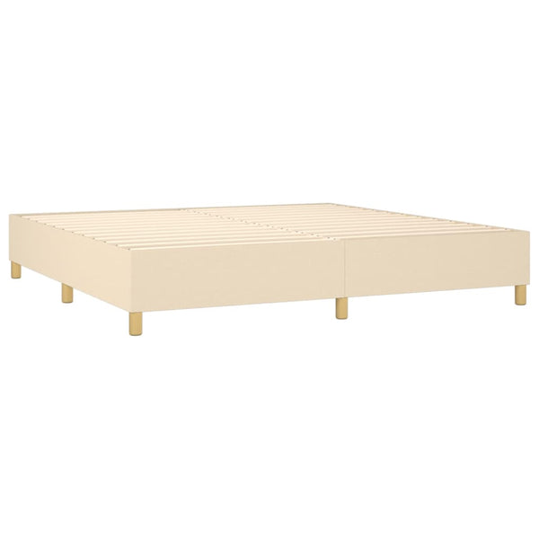 vidaXL Lit tapissier avec matelas crème 200x200 cm tissu