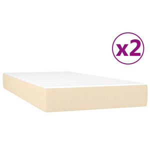 vidaXL Lit tapissier avec matelas crème 200x200 cm tissu