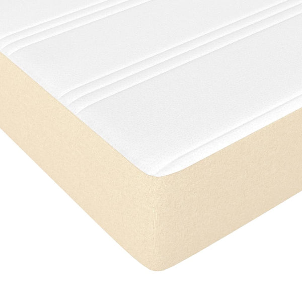 vidaXL Lit tapissier avec matelas crème 200x200 cm tissu
