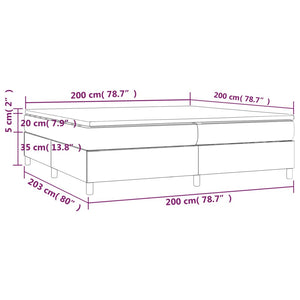 vidaXL Lit tapissier avec matelas crème 200x200 cm tissu