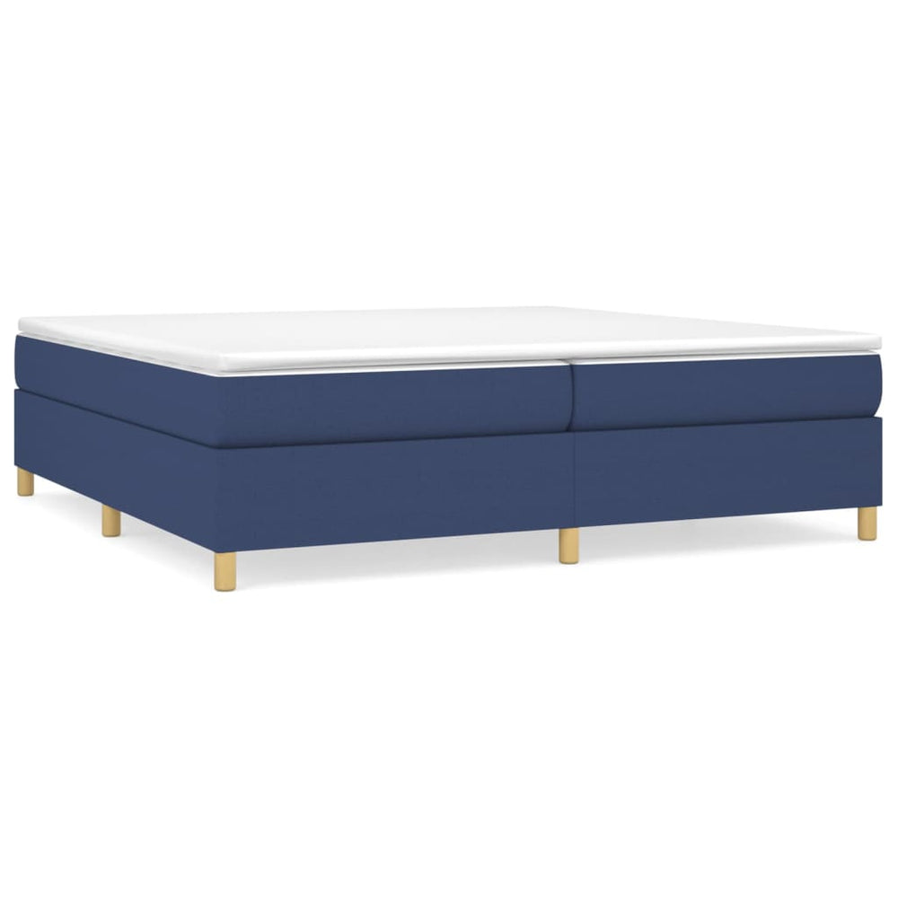 vidaXL Lit tapissier avec matelas Bleu 200x200 cm Tissu