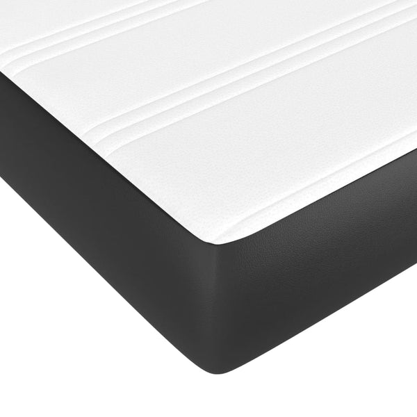 vidaXL Lit boxspring avec matelas Noir 80x200 cm Similicuir