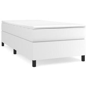 Boxspringbett mit Matratze Weiß 90x190 cm Kunstleder