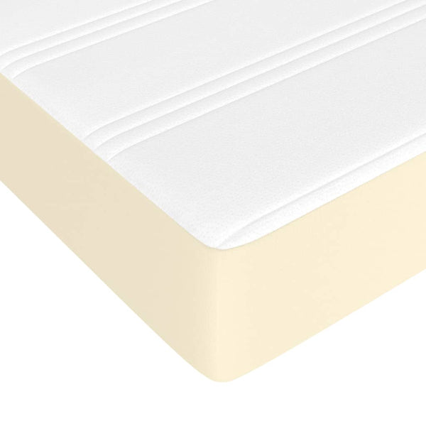 Lit avec sommier tapissier et matelas vidaXL Crème 90x190 cm Similicuir