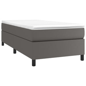 vidaXL Lit coffre avec matelas gris 90x190 cm similicuir