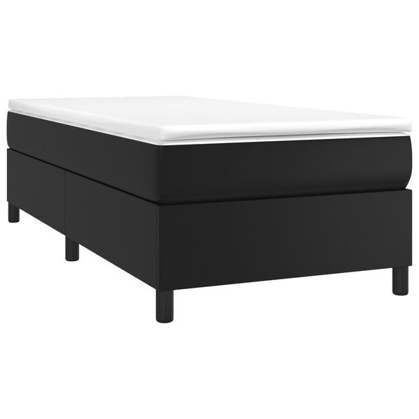 vidaXL Lit coffre avec matelas similicuir noir 90x200 cm