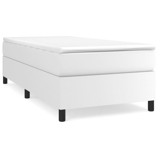 vidaXL Lit à sommier tapissier avec matelas Blanc 100x200 cm Similicuir