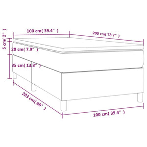 vidaXL Lit à sommier tapissier avec matelas Blanc 100x200 cm Similicuir