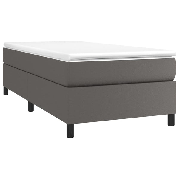 vidaXL Lit boxspring avec matelas gris 100x200 cm similicuir