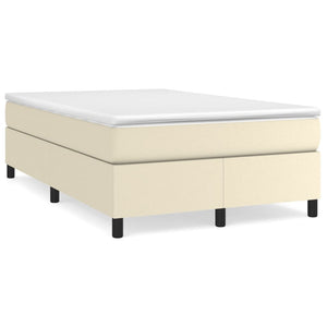 Boxspringbett mit Matratze Creme 120x200 cm Kunstleder