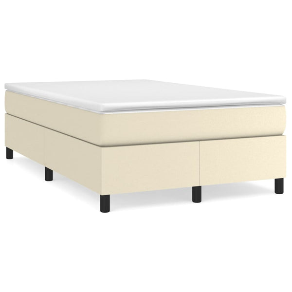 Boxspringbett mit Matratze Creme 120x200 cm Kunstleder