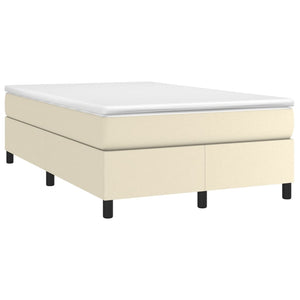 Boxspringbett mit Matratze Creme 120x200 cm Kunstleder