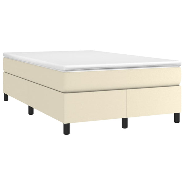 Boxspringbett mit Matratze Creme 120x200 cm Kunstleder