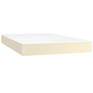 Boxspringbett mit Matratze Creme 120x200 cm Kunstleder