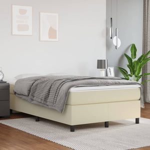 Boxspringbett mit Matratze Creme 120x200 cm Kunstleder