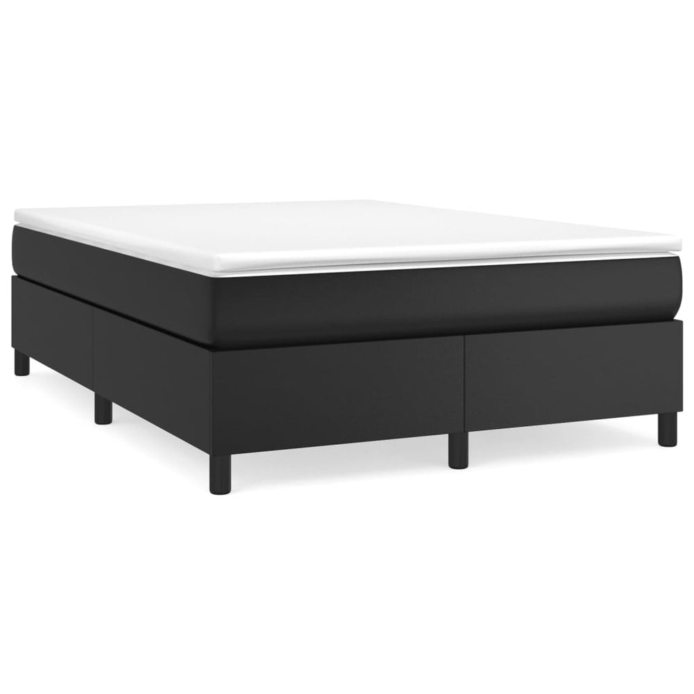 vidaXL Lit tapissier avec matelas Noir 140x190 cm Similicuir