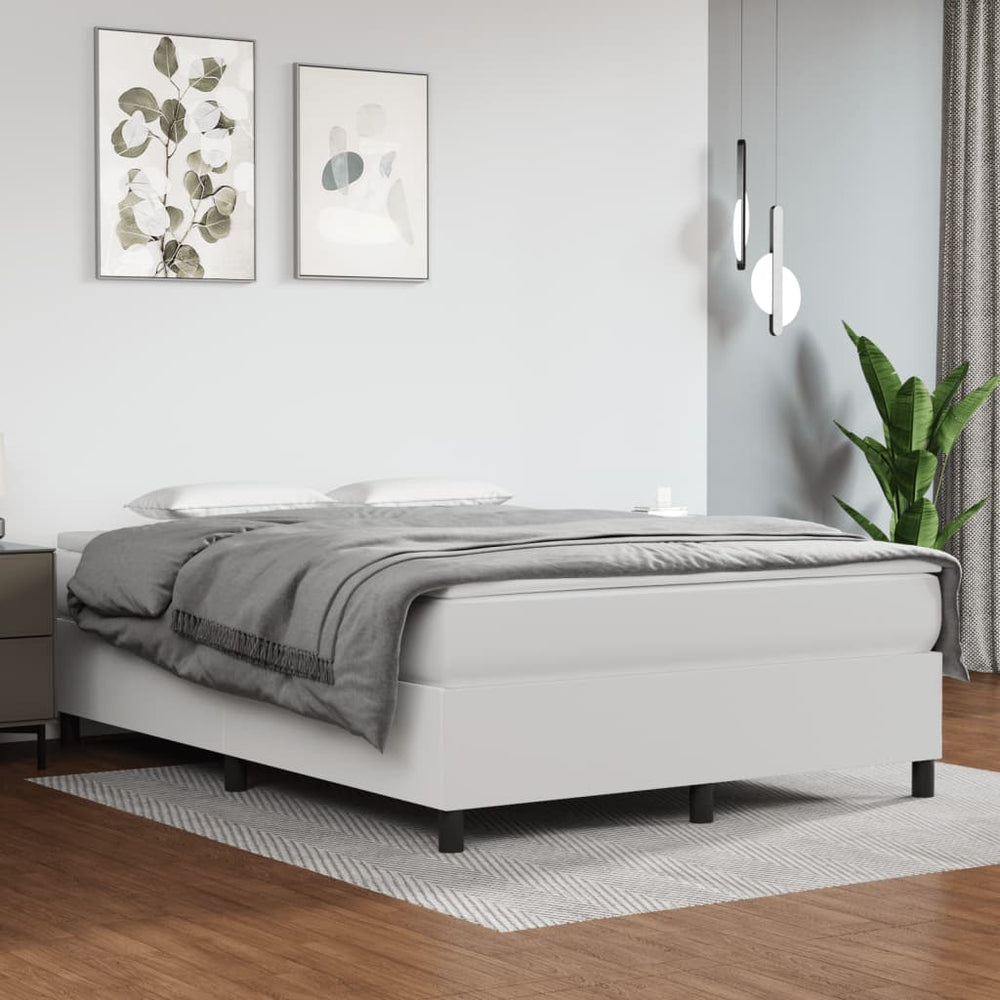 vidaXL Lit coffre avec matelas blanc 140x190 cm en similicuir