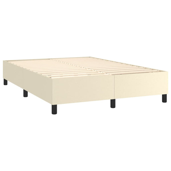 vidaXL Lit coffre avec matelas crème 140x200 cm similicuir