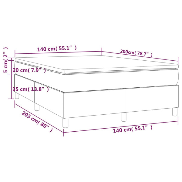 Boxspringbett Matratze Cappuccino-Braun 140x200cm Kunstleder