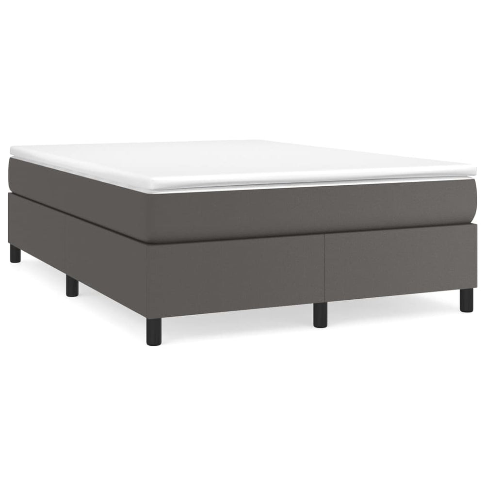 vidaXL Lit coffre avec matelas, gris 160x200 cm, similicuir