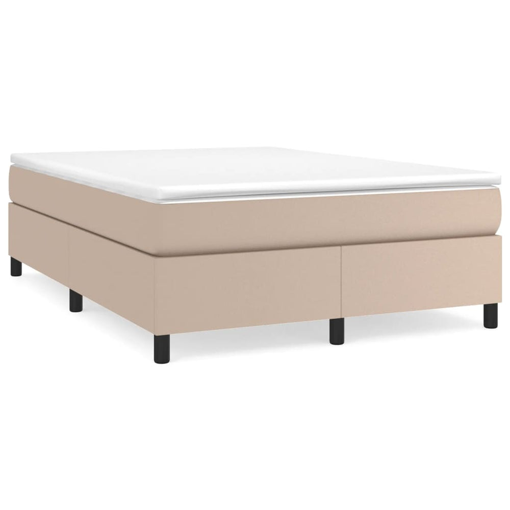 vidaXL Lit boxspring avec matelas Cappuccino-marron 160x200 cm Similicuir