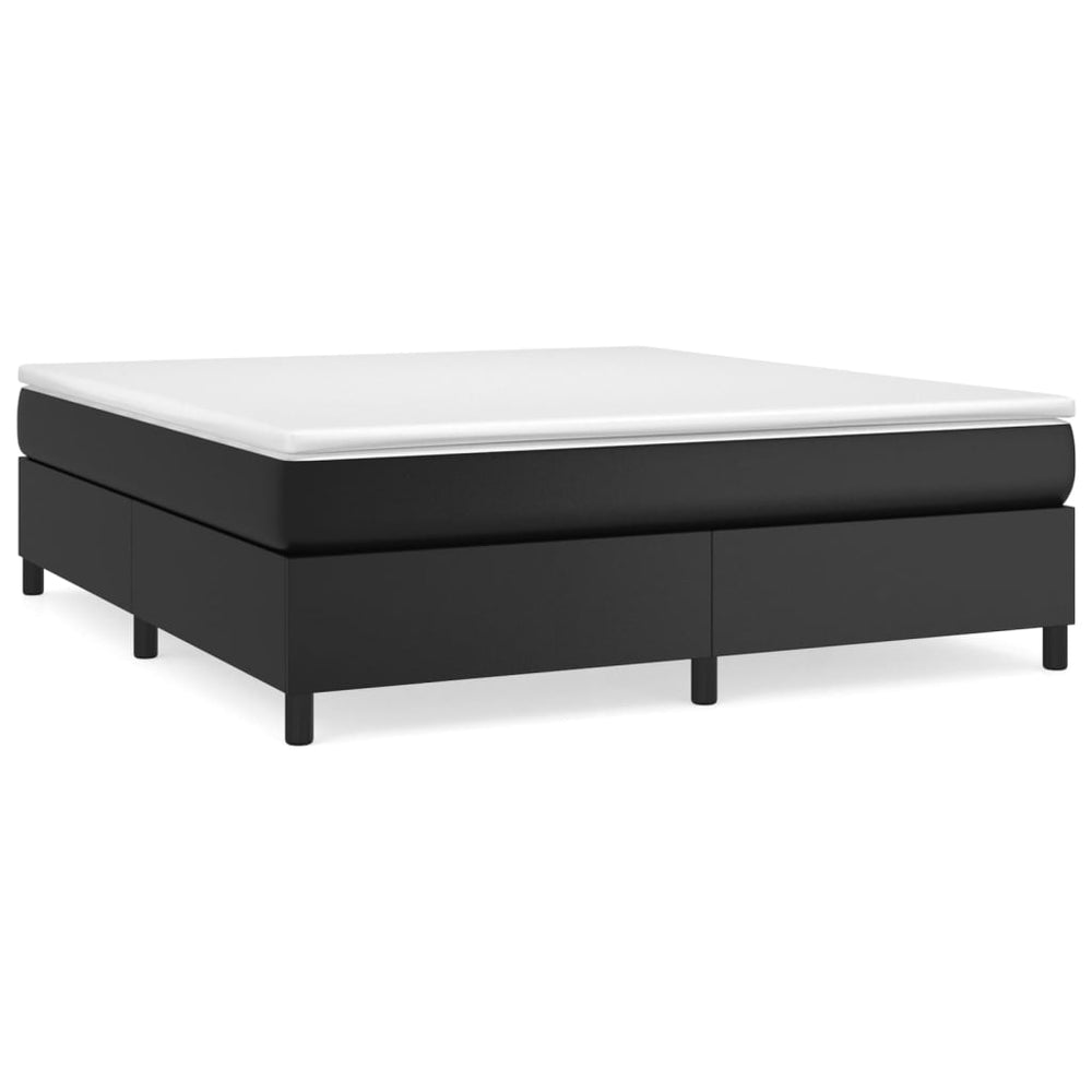 vidaXL Lit tapissier avec matelas Noir 180x200 cm Similicuir