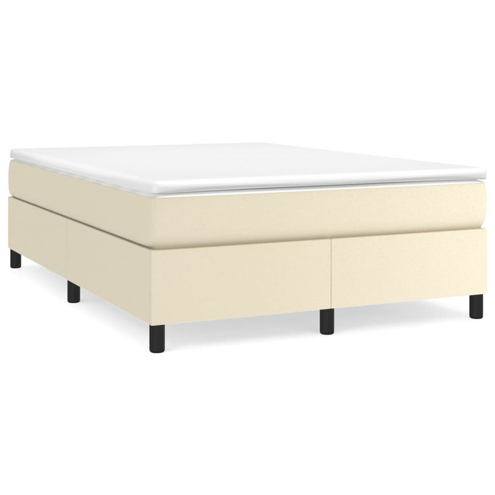 vidaXL Lit coffre tapissier avec matelas crème 180x200 cm similicuir