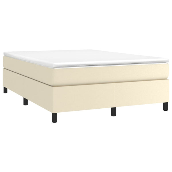 vidaXL Lit coffre tapissier avec matelas crème 180x200 cm similicuir