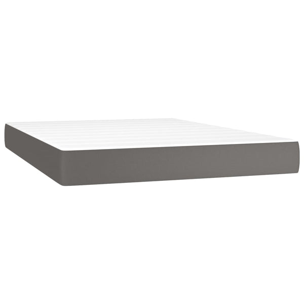 vidaXL Lit tapissier avec matelas gris 180x200 cm similicuir